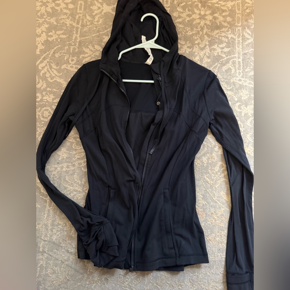 Black Hooded Zip-Up Jacket